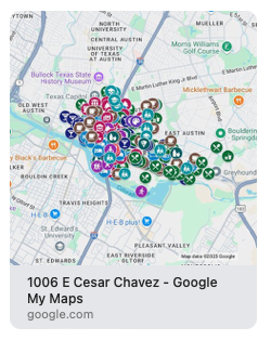 Google map of nearby food and drink 1006 East Cesar Chavez.