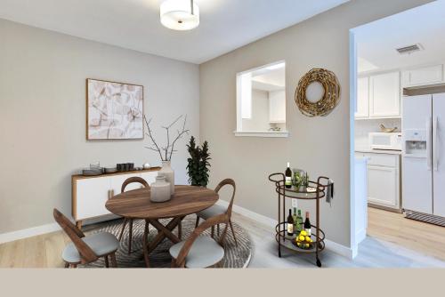 Virtually staged dining room.