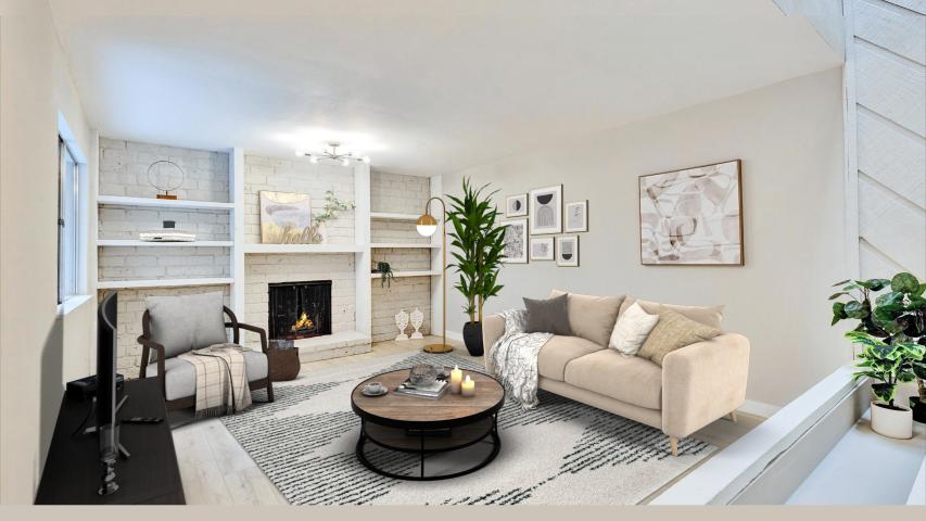 Virtually staged living room.